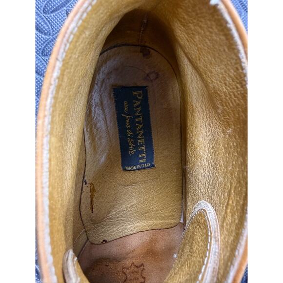 Pantanetti Vero Cuoio Brown Leather Ankle Boots Men's Size 42 Made in Italy - Picture 5 of 10